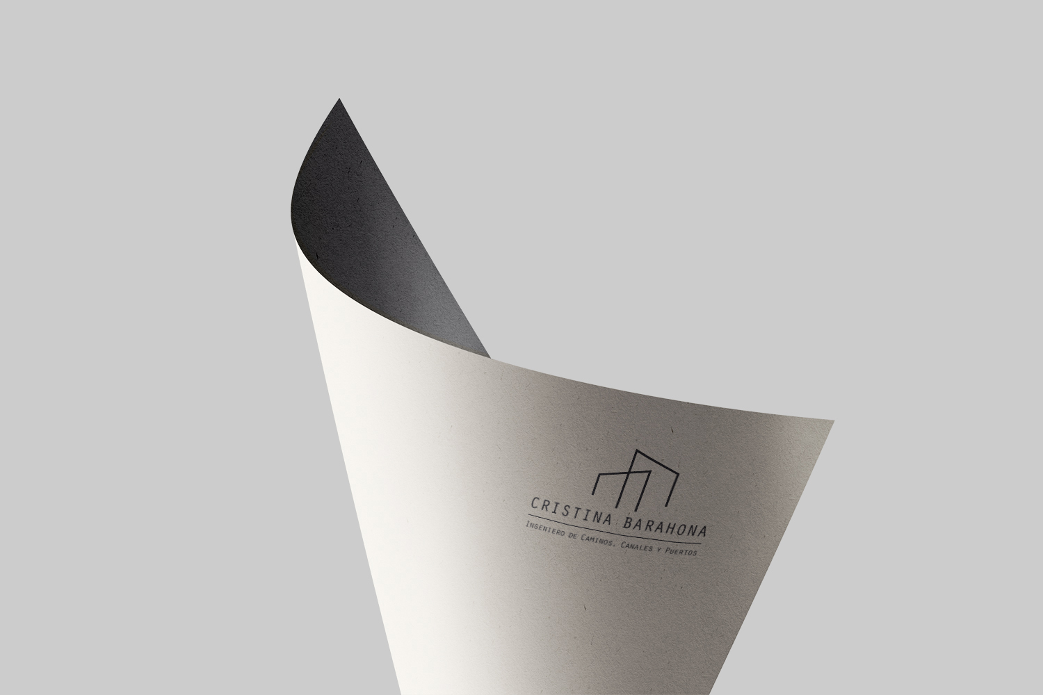 cristina-barahona-branding-03 Imagen de aplicación del logotipo de Cristina Barahona sobre papel