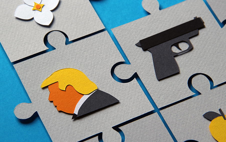 Detalle de ilustración en papercut de la portada de Patos, Newburyport